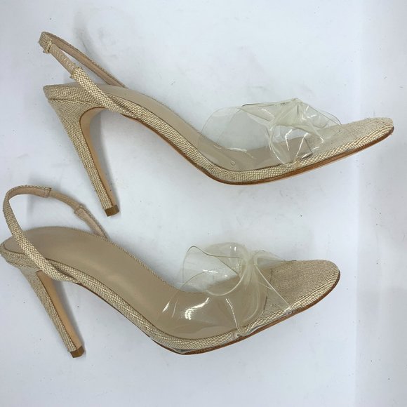 RAYE x House of Harlow Clear Bow Sandal Heels - Picture 2 of 5